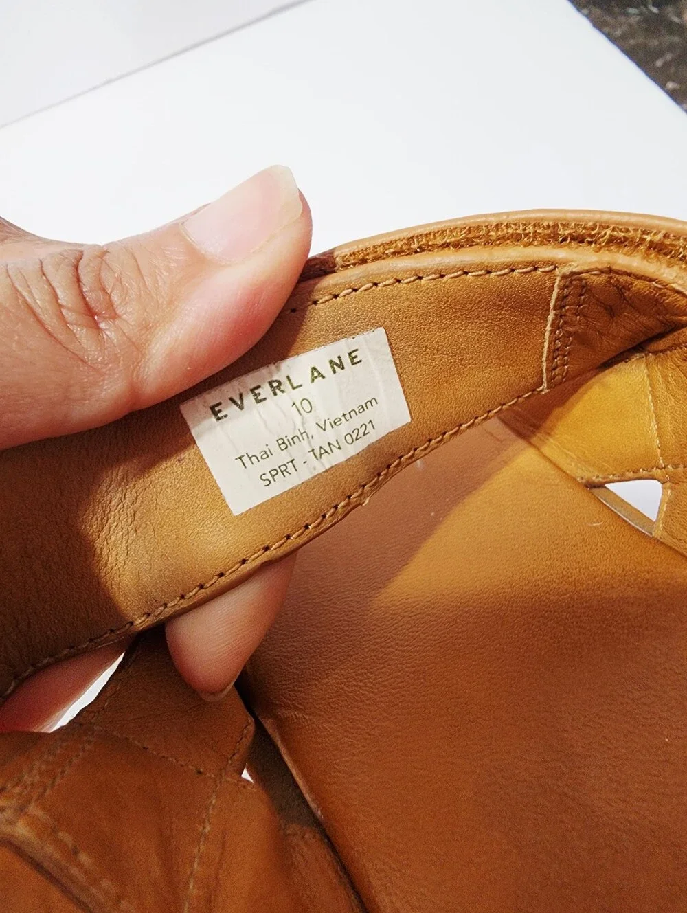 Everlane Tan Leather Platform Slingback Sandal Size 10